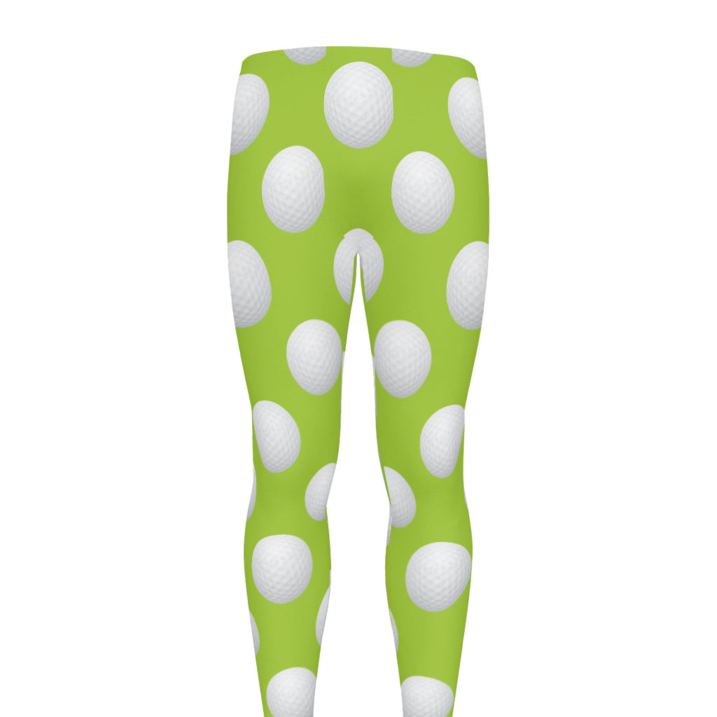 Green Golf Ball Pattern Print Men's leggings