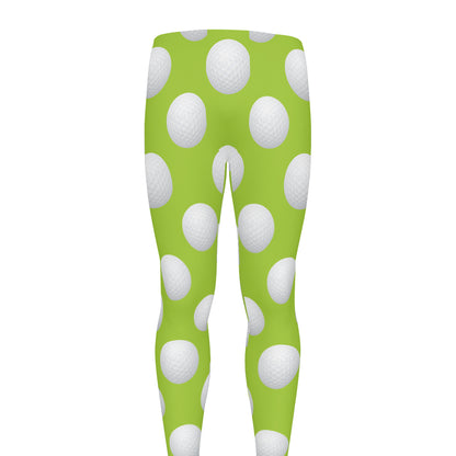Green Golf Ball Pattern Print Men's leggings