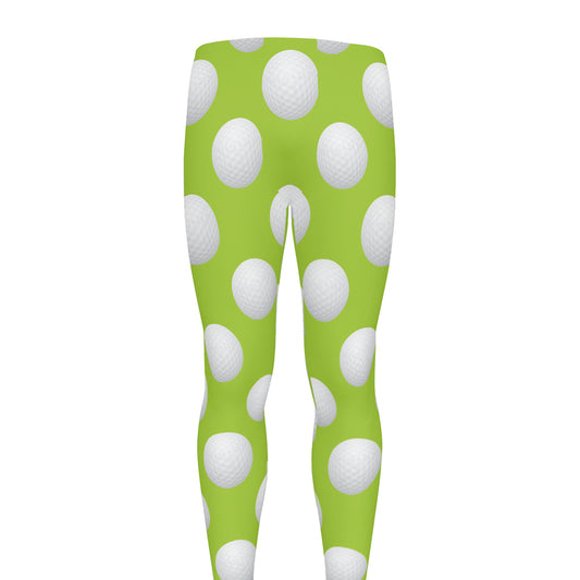 Green Golf Ball Pattern Print Men's leggings