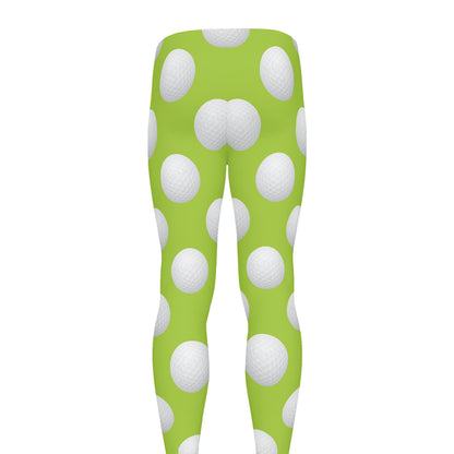 Green Golf Ball Pattern Print Men's leggings