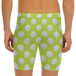 Green Golf Ball Pattern Print Men's Long Boxer Briefs