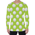 Green Golf Ball Pattern Print Men's Long Sleeve T-Shirt