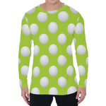 Green Golf Ball Pattern Print Men's Long Sleeve T-Shirt