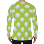 Green Golf Ball Pattern Print Men's Long Sleeve T-Shirt