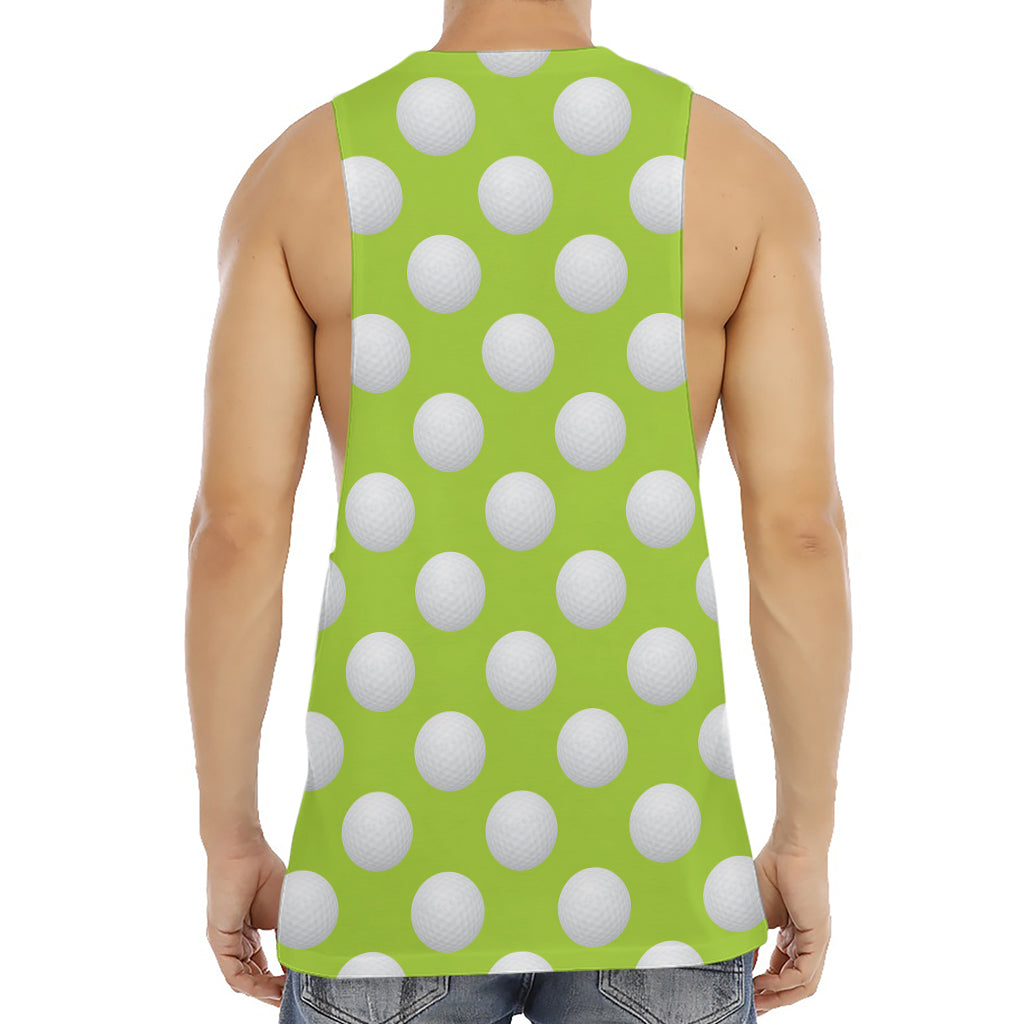 Green Golf Ball Pattern Print Men's Muscle Tank Top