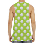 Green Golf Ball Pattern Print Men's Muscle Tank Top