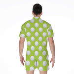 Green Golf Ball Pattern Print Men's Rompers
