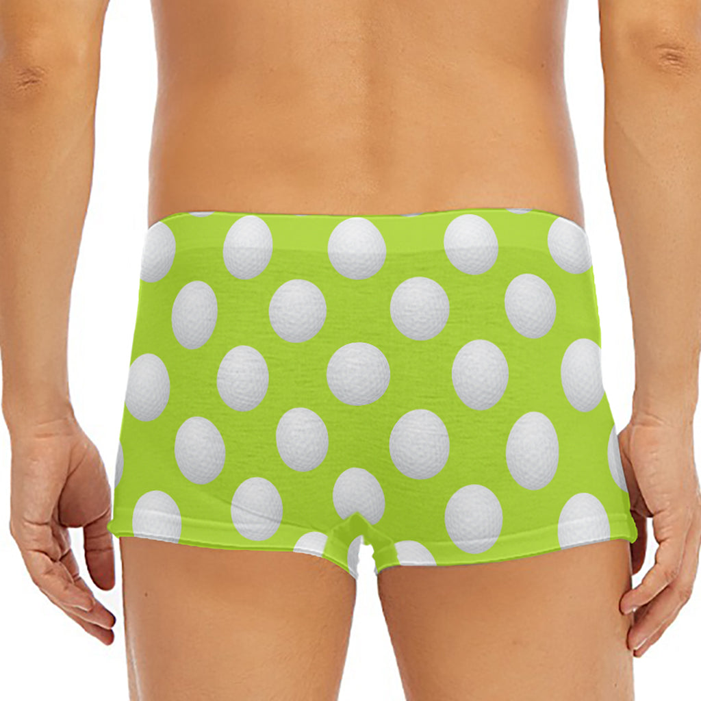 Green Golf Ball Pattern Print Men's Short Boxer Briefs