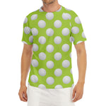 Green Golf Ball Pattern Print Men's Short Sleeve Rash Guard
