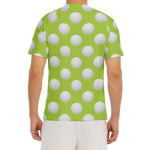 Green Golf Ball Pattern Print Men's Short Sleeve Rash Guard