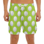 Green Golf Ball Pattern Print Men's Split Running Shorts