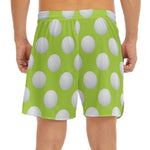 Green Golf Ball Pattern Print Men's Split Running Shorts