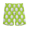 Green Golf Ball Pattern Print Men's Athletic Shorts