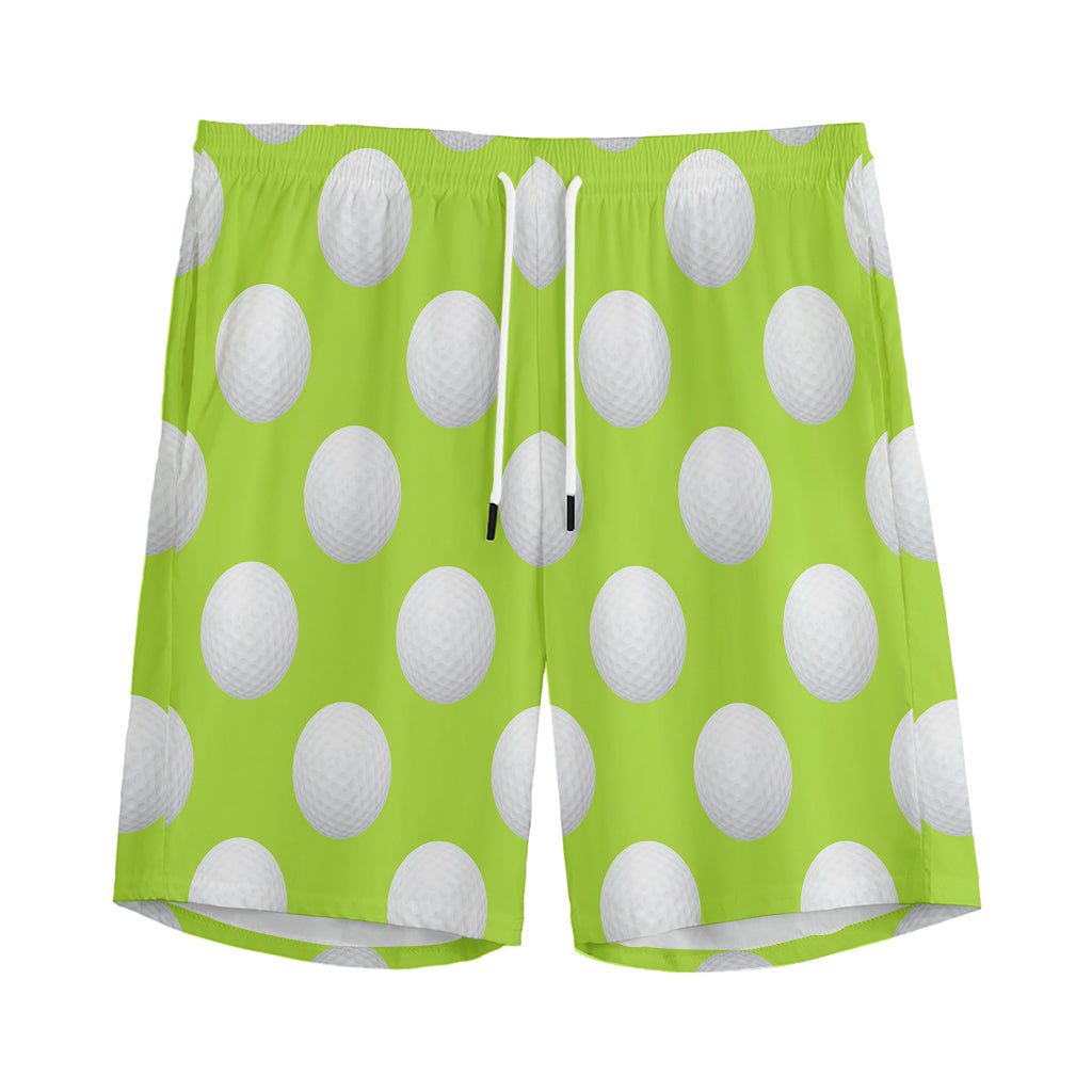 Green Golf Ball Pattern Print Men's Sports Shorts