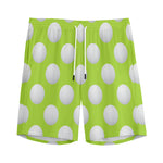 Green Golf Ball Pattern Print Men's Sports Shorts