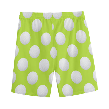 Green Golf Ball Pattern Print Men's Sports Shorts
