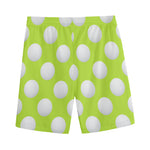 Green Golf Ball Pattern Print Men's Sports Shorts