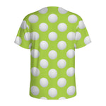 Green Golf Ball Pattern Print Men's Sports T-Shirt
