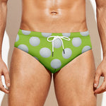 Green Golf Ball Pattern Print Men's Swim Briefs