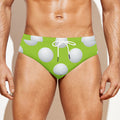 Green Golf Ball Pattern Print Men's Swim Briefs
