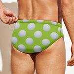 Green Golf Ball Pattern Print Men's Swim Briefs