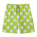 Green Golf Ball Pattern Print Men's Swim Trunks