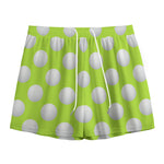 Green Golf Ball Pattern Print Mesh Shorts