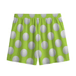 Green Golf Ball Pattern Print Mesh Shorts