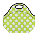 Green Golf Ball Pattern Print Neoprene Lunch Bag