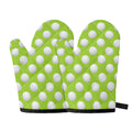 Green Golf Ball Pattern Print Oven Mitts