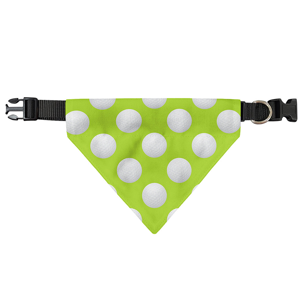 Green Golf Ball Pattern Print Over The Collar Dog Bandana