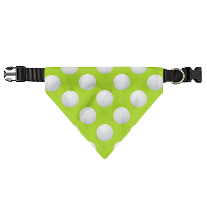 Green Golf Ball Pattern Print Over The Collar Dog Bandana