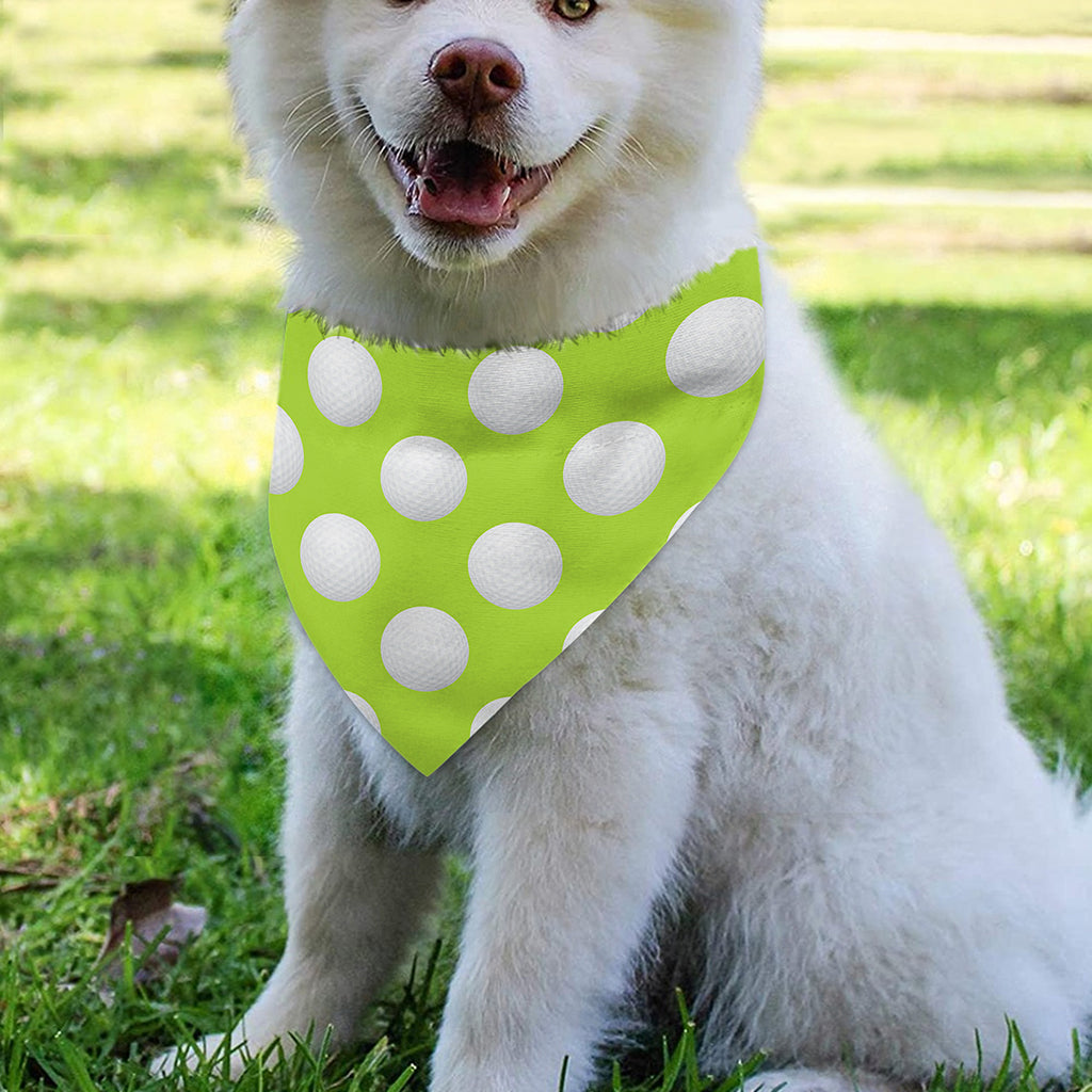 Green Golf Ball Pattern Print Over The Collar Dog Bandana