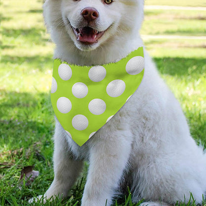 Green Golf Ball Pattern Print Over The Collar Dog Bandana