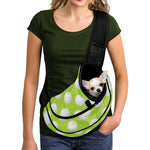 Green Golf Ball Pattern Print Pet Sling Carrier