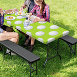 Green Golf Ball Pattern Print Picnic Table Cover