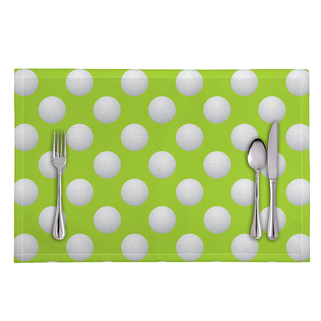 Green Golf Ball Pattern Print Placemat