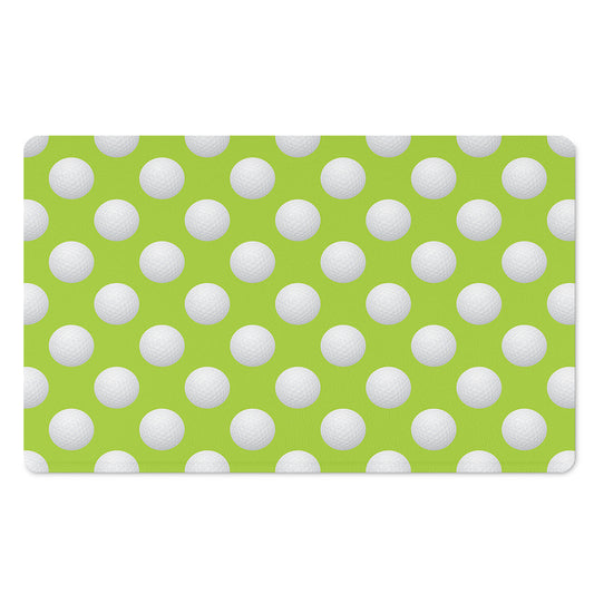 Green Golf Ball Pattern Print Polyester Doormat