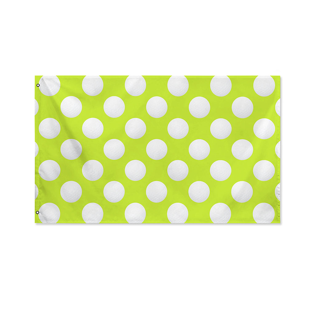 Green Golf Ball Pattern Print Polyester Flag