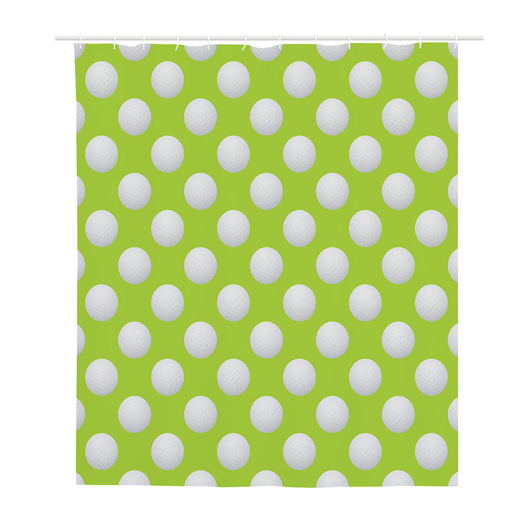 Green Golf Ball Pattern Print Polyester Shower Curtain