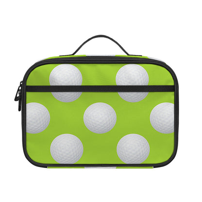 Green Golf Ball Pattern Print Portable Lunch Bag