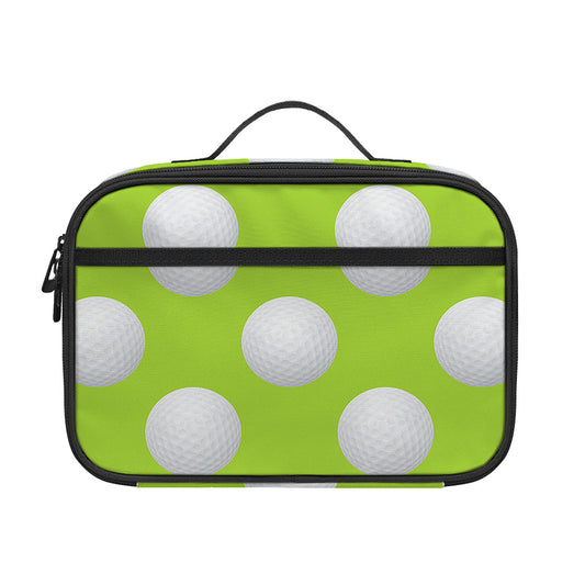 Green Golf Ball Pattern Print Portable Lunch Bag