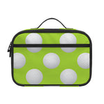 Green Golf Ball Pattern Print Portable Lunch Bag