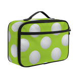 Green Golf Ball Pattern Print Portable Lunch Bag