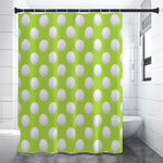 Green Golf Ball Pattern Print Premium Shower Curtain