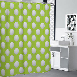 Green Golf Ball Pattern Print Premium Shower Curtain