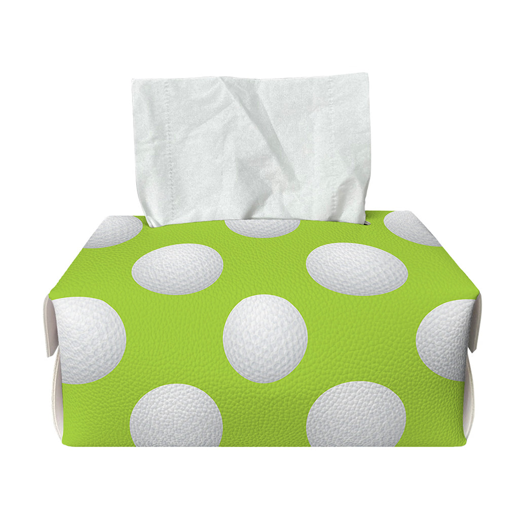 Green Golf Ball Pattern Print Rectangle Tissue Box Cover
