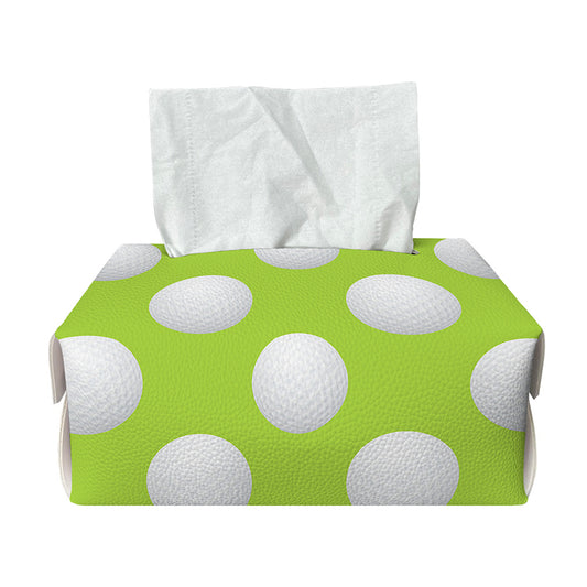 Green Golf Ball Pattern Print Rectangle Tissue Box Cover