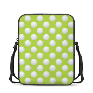 Green Golf Ball Pattern Print Rectangular Crossbody Bag