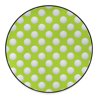 Green Golf Ball Pattern Print Round Floor Mat